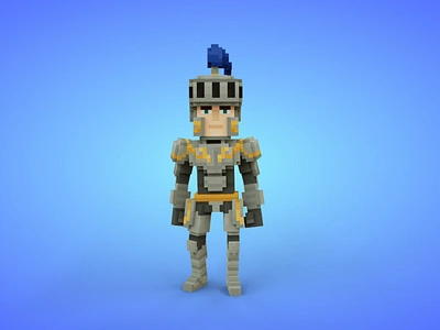 Knight Voxel Character - 3D Fantasy Game Asset 3d 3d model armor avatar character design fantasy game asset knight lowpoly magicavoxel medieval voxedit voxel art warrior