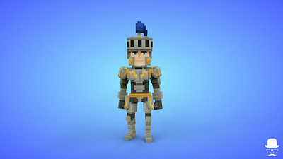 Knight Voxel Character - 3D Fantasy Game Asset 3d 3d model armor avatar character design fantasy game asset knight lowpoly magicavoxel medieval voxedit voxel art warrior