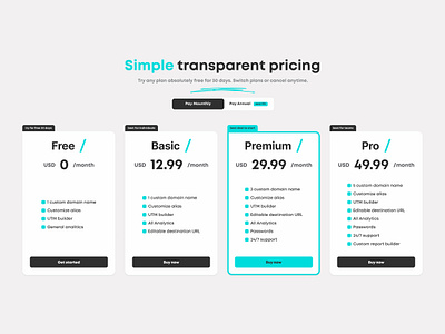 Pricing plans plans pricing ui ux