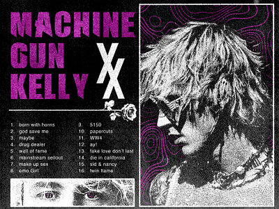 Grunge poster - Machine Gun Kel albumart designinspiration dribbble graphicdesign grunge inspiration mgk musicart poster posterdesign rockandroll visualdesign