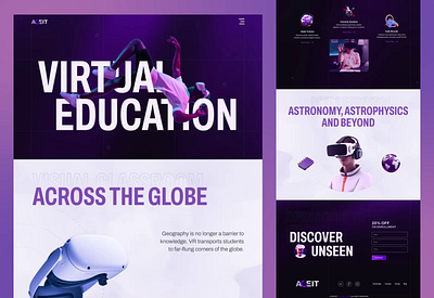 VR Education Landing Page 3d animation branding graphic design logo motion graphics ui