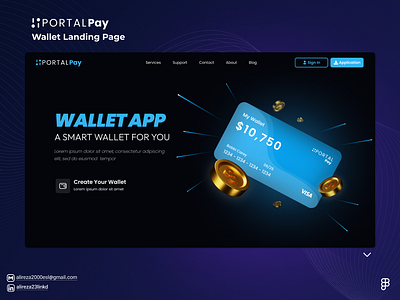 Wallet Landing Page app application figma landpage ui ux wallet wallet app web