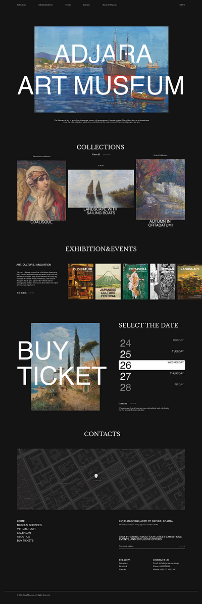 Art Museum Website Concept animation graphic design typo typography ui web