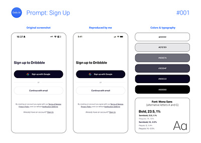 Daily UI #001: Sign Up daily ui design prompt sign up ui