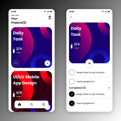 Task Management Mobile App dailyui figma management mobileapp task ui uidesign uiux uiuxdesign ux uxdesign