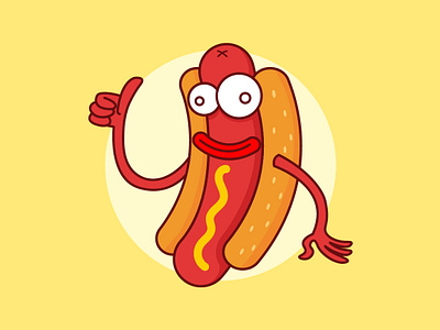 Nice Hot Dog Logo branding cartoon crispy fast food food graphic design hot dog illustration logo mascot mustard restaurant street food vector