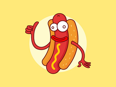 Nice Hot Dog Logo branding cartoon crispy fast food food graphic design hot dog illustration logo mascot mustard restaurant street food vector