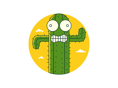 Crazy Cactus In The Sun branding cactus cartoon exotic graphic design illustration logo mascot mexican plants prickle sand sun tex tropical vector