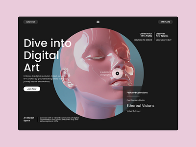 NFT Plato - Digital Art Concept design figma ui ux webdesign webflow website