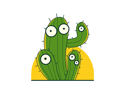 The Eyes Of The Cactus Logo branding cactus cartoon exotic eyes graphic design illustration logo mascot mexican sun tropical yellow