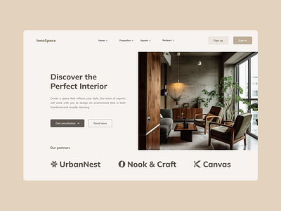 InnoSpace - Interior Design Platform design interface ui ux web webflow website