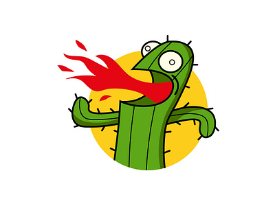 Spicy Cactus Logo branding burrito cactus cartoon fastfood fire graphic design guacamole hot illustration logo mascot mexican mustard nachos sauce spicy streetfood tacos texmex