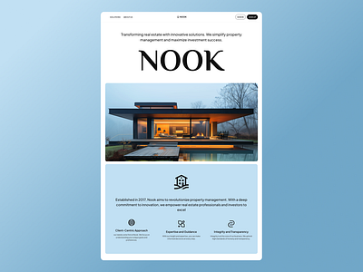 Nook - Real Estate Platform Concept design interface ui webflow website