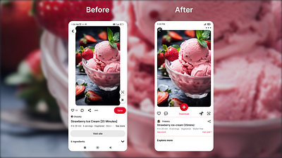 Redesigned Pinterest_picture preview android beforeafter branding colour designing figma graphic design logo minimal minimalistic mobile application pinterest redesigning typography ui uiux vector web design