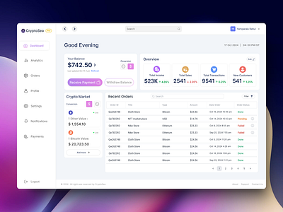 Crypto Dashboard for merchants crypto design design web3 mobile app ui ux web app web3 yamparala rahul