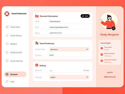 User Profile #DailyUI 006 dailyui design illustration landingpage ui userprofile ux webui