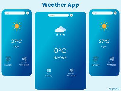 Simple Weather App app design interface responsive simple ui weather website