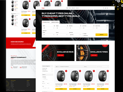 Tyres Shop Website | Landing Page automobile carwebsite design figma landingpage saaswebsite tyreshop uidesign uiux website