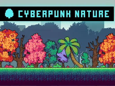 Trees and Bushes Pixel Art for Platformer 2d art asset assets forest game game assets gamedev illustration indie indie game nature pixel pixelart pixelated set tree trees wood woods