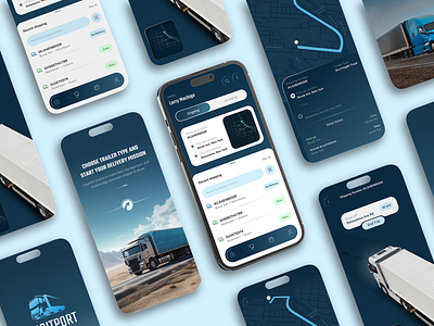 Trucking App (Help Better Manage Your Shipments) 3d branding graphic design logo mobile design responsive design ride management app tracking app trucking app ui ux