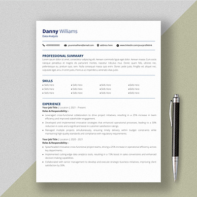 ATS Friendly Resume / CV Template cv professional cv resume resume design resume template