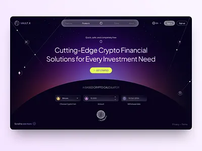 Vault.X - Web Design for Crypto arounda blockchain creative website crypto design interface nft p2p product service startup trading ui ux web website