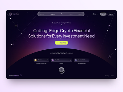 Vault.X - Web Design for Crypto arounda blockchain creative website crypto design interface nft p2p product service startup trading ui ux web website