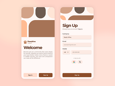 Petcare App Sign Up Page appdesign appui cleandesign designinspiratio dribbble figma minimaldesign mobileui onboarding pasteltones petcareapp petlovers signuppage uidesign uxdesign