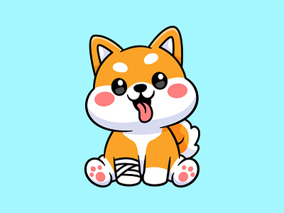 Shiba Bandages 🐕 animal bandages cartoon character chibi cute dog illustration jaysx1 logo mascot pet pet care shiba