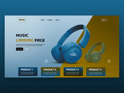 Unleashing the Beats. Landing page for a seamless music design. branding graphic design ui