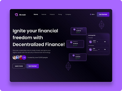 Fintech crypto landing page 3d animation branding graphic design landing page logo motion graphics ui ui design ux