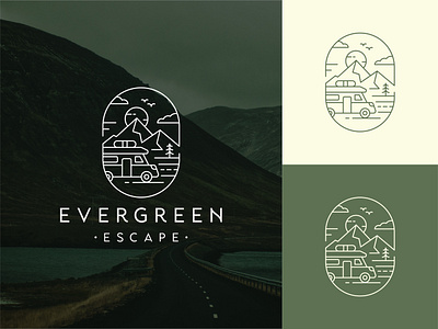 Evergreen Escape graphic graphicdesign logo logodesign logofolio travel traveler travelling