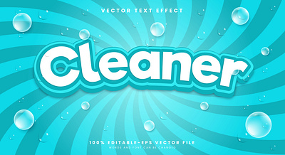 Cleaner 3d editable text style Template fresh