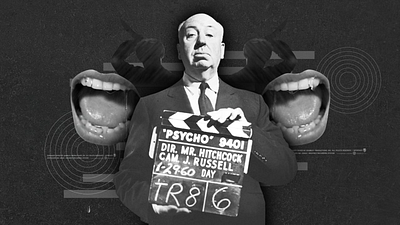 Psycho Collage Style Animated Loop 2d animation after effects alfred hitchcock animation collage grunge style collage animation loop motion design motion graphics