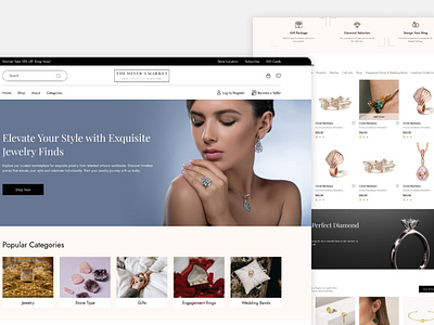 Jewelry E-commerce Website Design branding design ecommerce google illustration minimal ui uidesign ux uxdesign web web design website