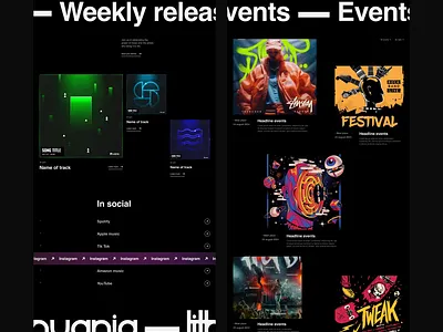 Lithuania HQ. Corporate website for music label design label lithuania hq music label record label ui uiux user interface ux web webdesign