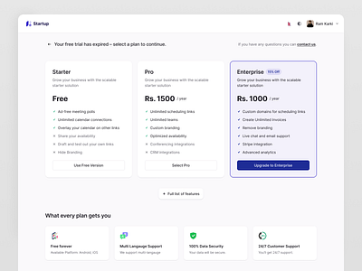 Trial Expired - Pricing Page clean design pricing subscription trial expired ui