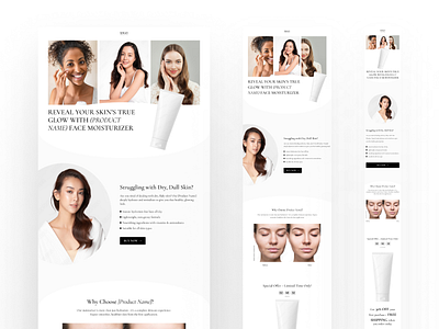 Responsive Design UI Design cosmetic daily ui dailyui landing page responsive design skincare ui challenge ui component ui design ui inspiration uiux