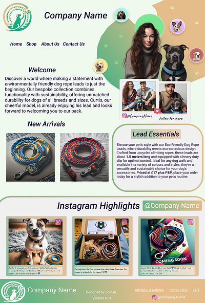 Eco Pet Gear Website Design dog friendly dog gear eco figma pets ui ui ux ux web design