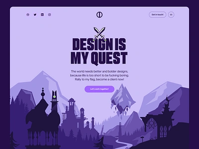 About page hero fantasy hero illustration parallax ui webdesign website