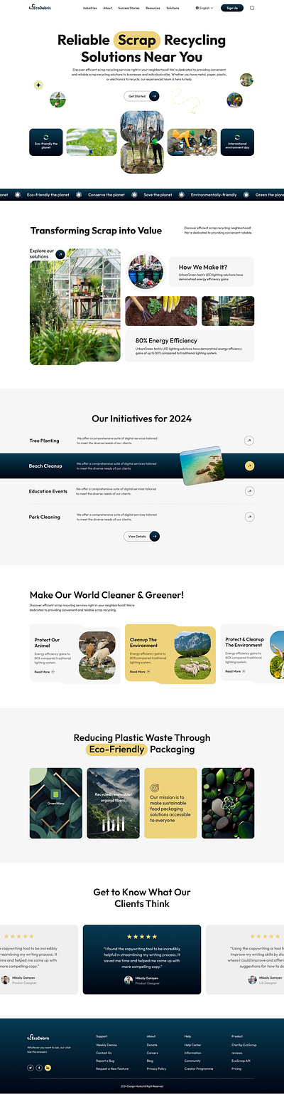 Scrap Recycling Solutions 2024 design energy environment figma green recycling reliable scrap ui website