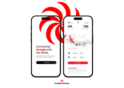 Georgian Airways app airplane branding graphic design ui ux