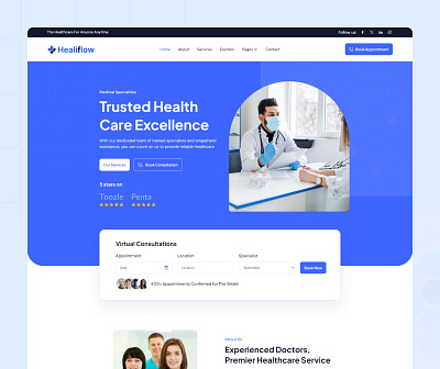 Professional Healthcare Webflow Website Template animation business website cms design doctor website healthcare template hospital medical webflow modern design no code builder professional website responsive design template uiux design web designer webflow webflow agency webflow designer webflow templates website design