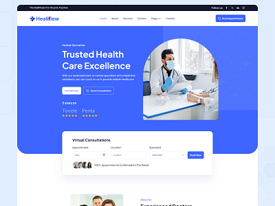 Professional Healthcare Webflow Website Template animation business website cms design doctor website healthcare template hospital medical webflow modern design no code builder professional website responsive design template uiux design web designer webflow webflow agency webflow designer webflow templates website design