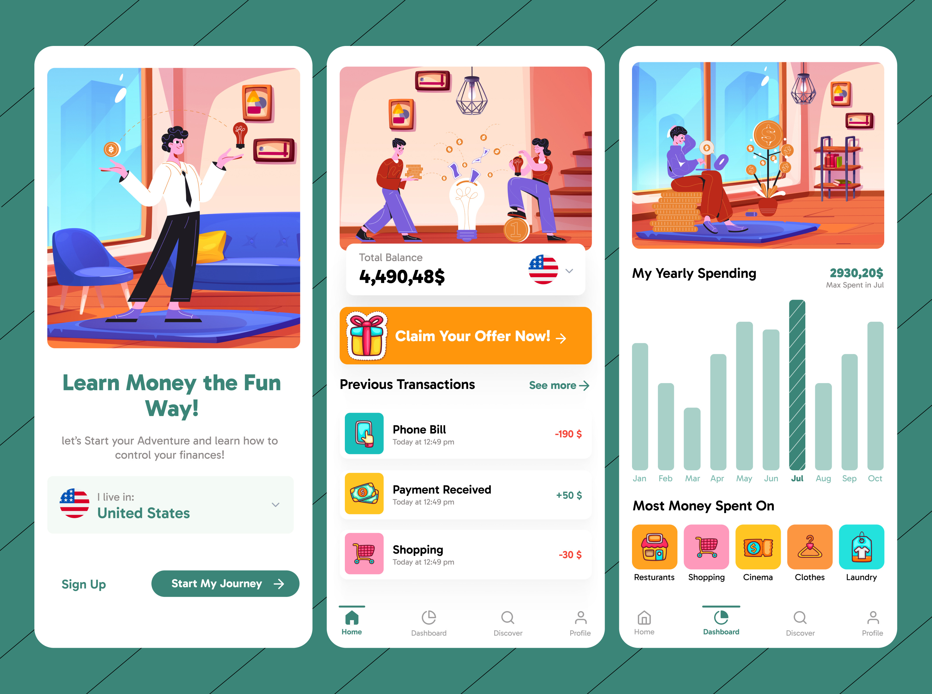 Banking App Fintech for young Users app bank banking design fintech flat illustration minimal mobile money startup ui ux website