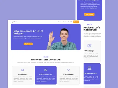 Landing Page Portfolio branding graphic design portfolio design typographi ui web design web portfolio website