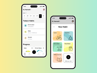 🌟 Habit Tracker App Concept appdesign dailygoals dailyhabits habittracker minimaldesign mobiledesign productivity uidesign uxdesign