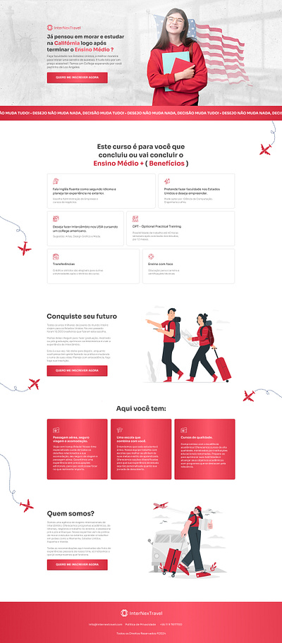 Landing Page InterNexTravel graphic design landingpage school sellpage site website