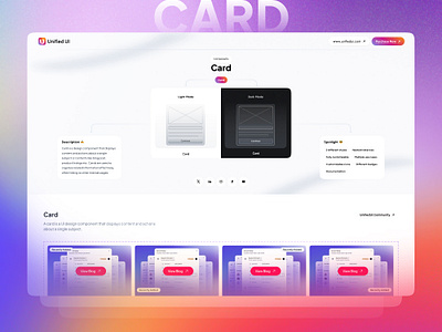 Card - UnifiedUI card component components design figma minimal properties ui ui design unified ui unifiedui ux variants website