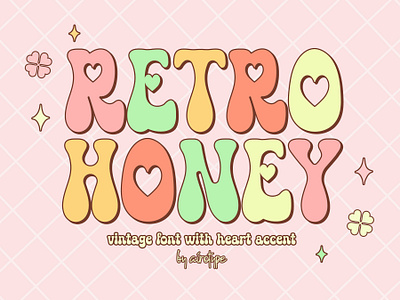 Retro Honey - Vintage Heart Font boho font cute font festive font font fonts fun font handwriting heart font lettering love font lovely font modern font retro retro font typeface typography valentines font vintage font